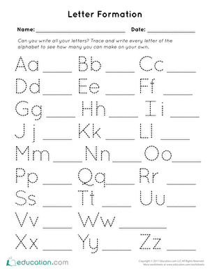 Letter Formation Assessment